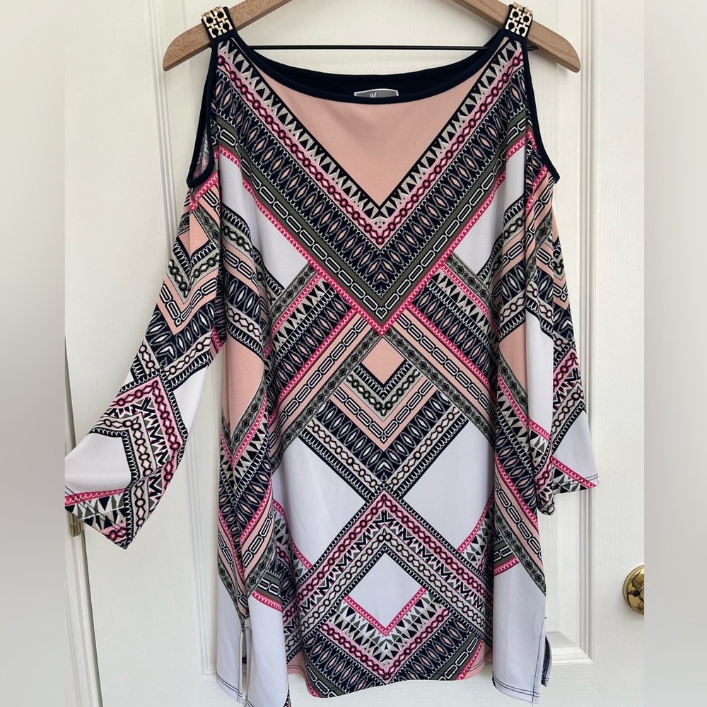 JM Collection Gold Tunic Top | XL